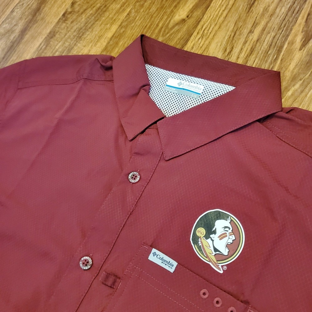 Columbia PFG Shirt Flordia State Seminoles‎ Men Large CLG Slack Tide Fish Flag